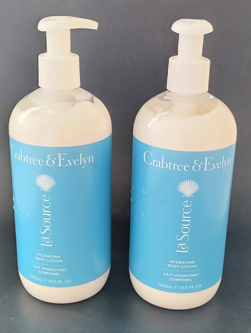Crabtree & Evelyn LA SOURCE Hydrating Body Lotion 16.9 fl oz 500ml Lot of 2